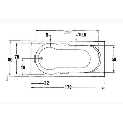 Sanitec 170x80 Victoria Μπανιέρα Υδρομασάζ 534