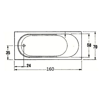 Sanitec Gloria 160x70 Μπανιέρα Ακρυλική 517
