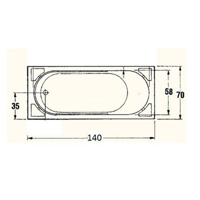 Sanitec 140x70 Gloria Μπανιέρα Υδρομασάζ 520