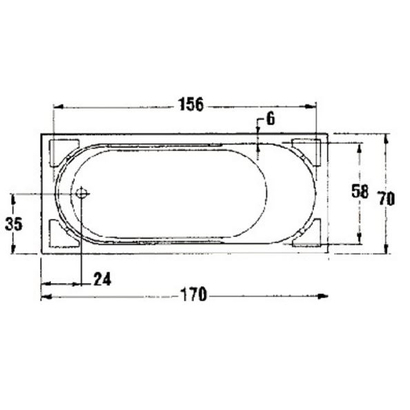 Sanitec 170x70 Gloria Μπανιέρα Υδρομασάζ 518