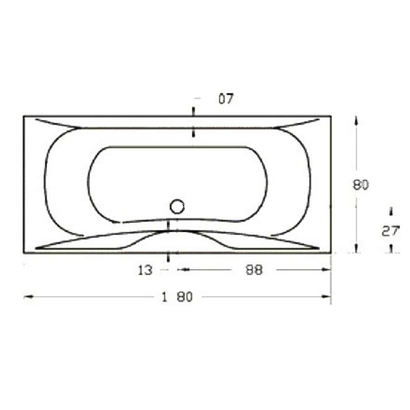 Sanitec 180x80 Iris Μπανιέρα Υδρομασάζ 545