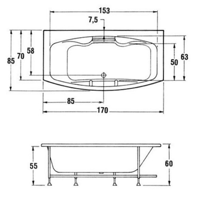 Sanitec Lorena 170x70 Μπανιέρα Ακρυλική 512