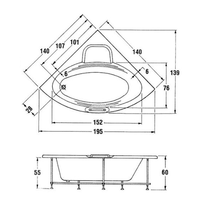 Sanitec Marina 140x140 Μπανιέρα Υδρομασάζ 533