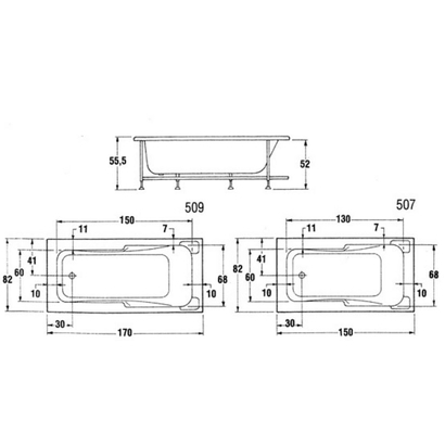 Sanitec 150x82 Ornella Μπανιέρα Υδρομασάζ 578