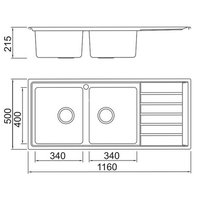 Karag Bl 658 Νεροχύτης 116x50 Ανοξείδωτος