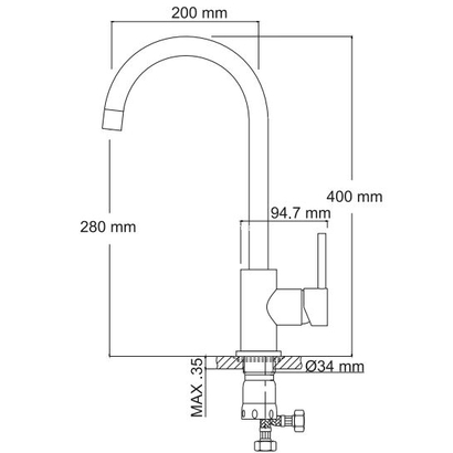 Karag ROSA Inox K127 Μπαταρία Κουζίνας Ατσάλι