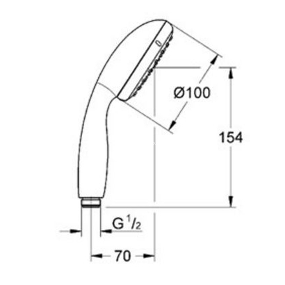Grohe New Tempesta 27923 001 Ντους Χειρός 1 Ροής Χρωμέ