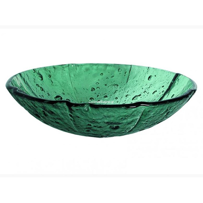 Gloria Trasparent Green Νιπτήρας 42x42 Γυάλινος Επιτραπεζιος 67-0023