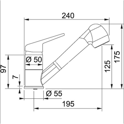 Franke Novara Plus Ντους Χρωμέ/Coffee Μπαταρία Κουζίνας 115.0470.663