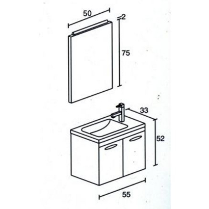 ProBagno 658 55x33 Έπιπλο Μπάνιου Κρεμαστό