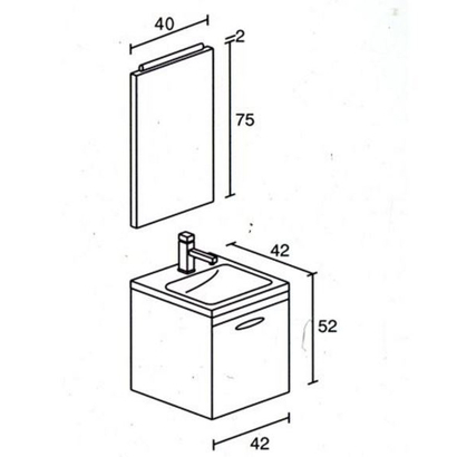 ProBagno 659 42x42 Έπιπλο Μπάνιου Κρεμαστό
