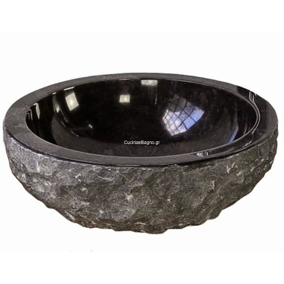 Marble Nero 40x40 Νιπτήρας Μαρμάρινος Επιτραπέζιος