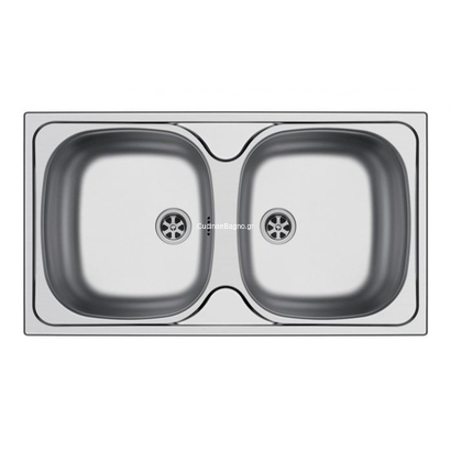 Pyramis Bradford 78x43,5 2b Νεροχύτης Ανοξείδωτος Maidsinks 100139501 Δύο (2) Γούρνες