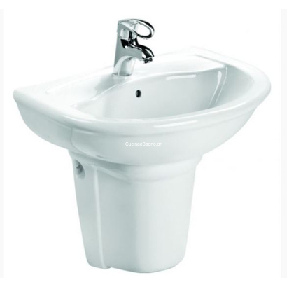 Huida Elegan 58x47 Νιπτήρας Με Κολώνα Κρεμαστή