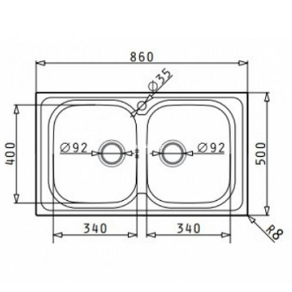 Pyramis Fedra Extra 86x50 2b Maidsinks 107162501