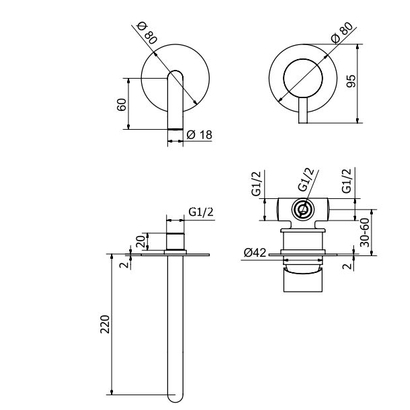 Teorema New Jabil Total Black Μπαταρία Νιπτήρα Μαύρη Εντοιχισμού 6373318