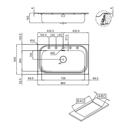 Foster 1000 Inox 86x50 Νεροχύτης Ανοξείδωτος 1180150