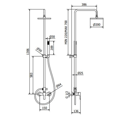 Teorema Tag Στήλη & Μπαταρία Ντουζιέρας 112040T