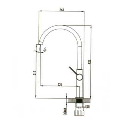 Teorema Ombrello Μπαταρία Κουζίνας Ψηλή 175241