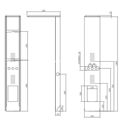 Karag BIANCO NERO TOUCH A7118 Στήλη Υδρομασάζ