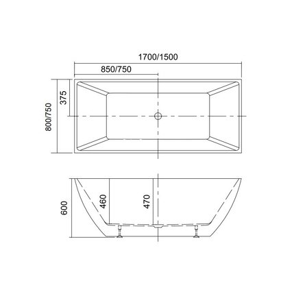 Karag Keres K-1505 150 Bianco Lucido 150x75 Μπανιέρα Ελεύθερης Τοποθέτησης