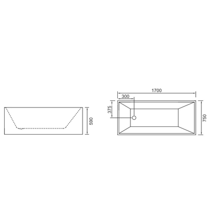 Karag Kyveli 170x75 Μπανιέρα Ακρυλική Ελεύθερης Τοποθέτησης