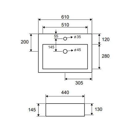 Karag LT 2001 Νιπτήρας 61x44 Επιτραπέζιος