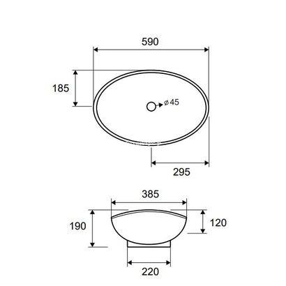 Karag LT 3076 Νιπτήρας 59x39 Επιτραπέζιος