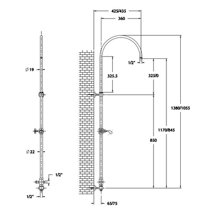 Teorema Tiffany Bronze Στήλη Ντουζιέρας Ρετρό 323350