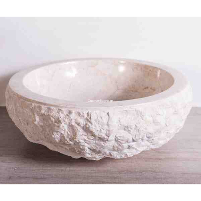 Marble Beige METEOR 40x40 Νιπτήρας Μαρμάρινος Επιτραπέζιος ST