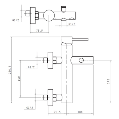 Μπαταρία Μπάνιου Pyramis Rota Plus 090924401