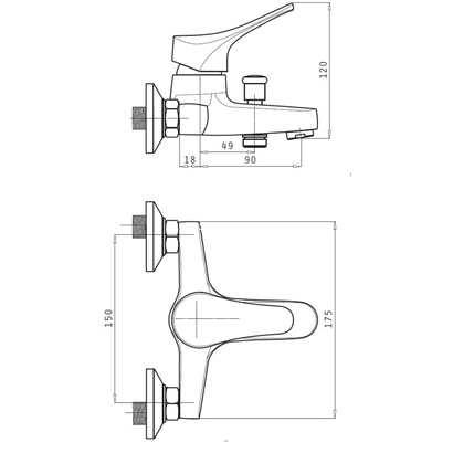 Μπαταρία Μπάνιου Pyramis Serra 090925801