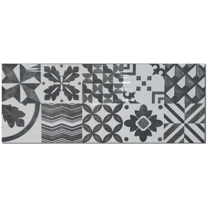 Lumina Antracita Decor Brillo 20x50 Πλακάκι Μπάνιου Γυαλιστερό