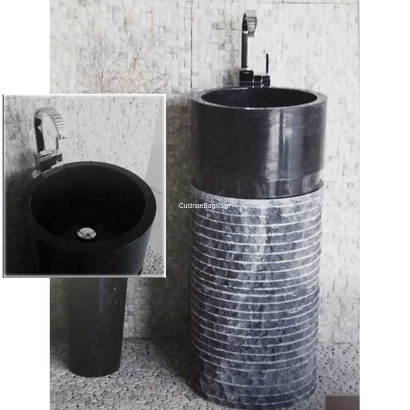 Νιπτήρας Μαρμάρινος Επιδαπέδιος Marble Nero TUBE 40x90  ST