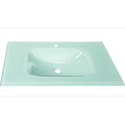 Gloria Glass Form 91x46 Νιπτήρας Κρυστάλλινος Επικαθήμενος Λευκή Αμμοβολή 37-9006