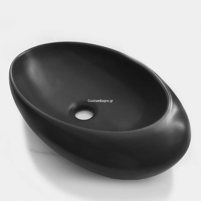 Ceramita Νιπτήρας F285B 49x30 Επιτραπέζιος Μαύρο Ματ