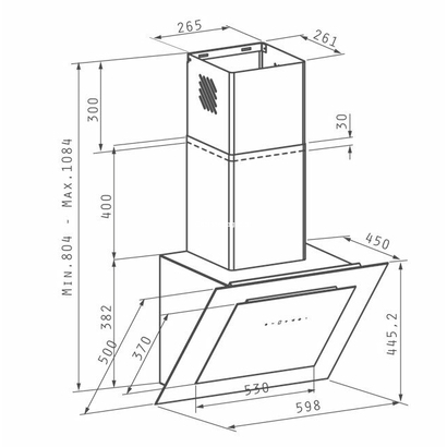 Pyramis Fiero Λευκός 90cm Απορροφητήρας Καμινάδα 065023201