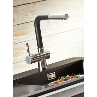 Pyramis Capriccio Inox & Μαύρο Μπαταρία Κουζίνας Ντους 090917601