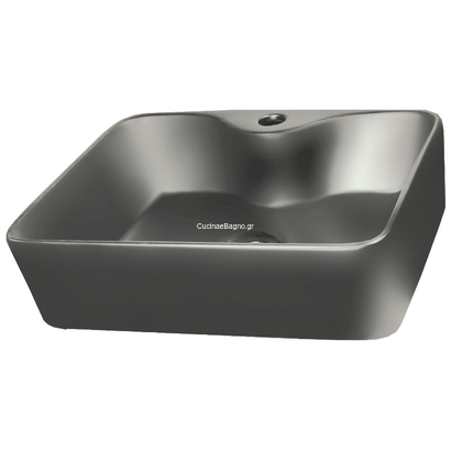 Gloria Dolce Νιπτήρας 48x38 Επιτραπέζιος Πορσελάνης Mat Grey 37-8025