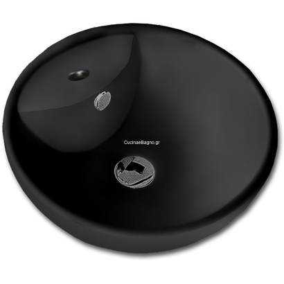 Gloria Μάτ Μαύρος Νιπτήρας 46x46x18 Επιτραπέζιος Πορσελάνης 38-1913 D-450