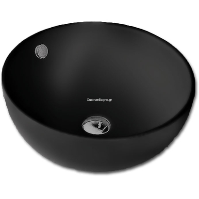 Gloria Μάτ Μαύρος Νιπτήρας 44x44x17 Επιτραπέζιος Πορσελάνης 38-8001 Creso-21