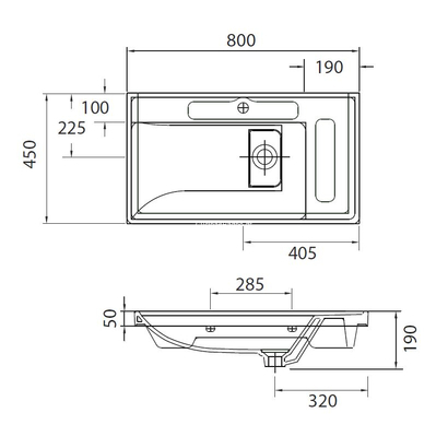 Νιπτήρας Επικαθήμενος 80x45 Quattro 8080 Karag Επίπλου / Κρεμαστός