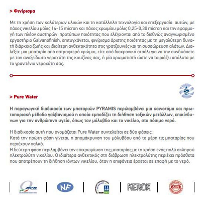 Pyramis Mezzo Graphite Carbon Μπαταρία Νεροχύτη Κουζίνας 090913301