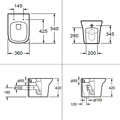 Karag Grace BTW Λεκάνη Δαπέδου 54 cm CB 10134