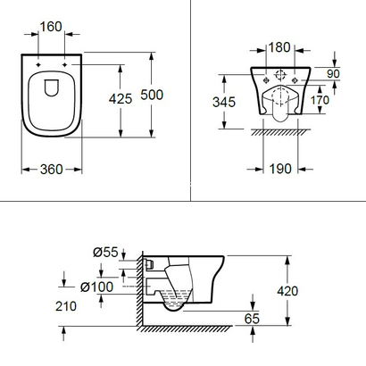 Karag Grace Λεκάνη Κρεμαστή 50 cm CH 10134