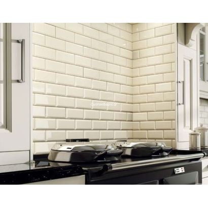 Metro Cream 10x20 Μπεζ Τουβλάκι Τοίχου Γυαλιστερό Α' ποιότητας