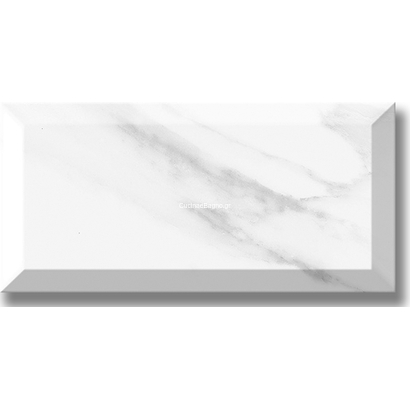 Metro Carrara 10x20 Λευκό Μαρμαριζέ Τουβλάκι Επένδυσης Γυαλιστερό Α' ποιότητας