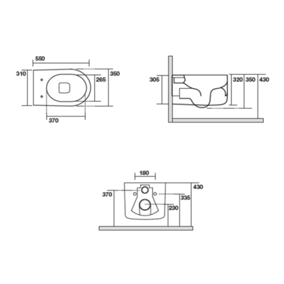 Kerasan Nolita 55x35 Λεκάνη Κρεμαστη RIMLESS 531401