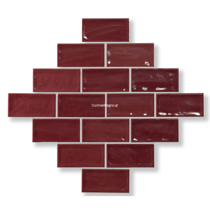 Glamour Carmin 7x15 Πλακάκι Επένδυσης Τουβλάκι Γυαλιστερό