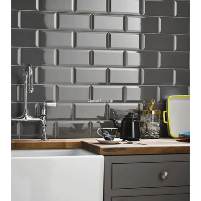 Metro Marengo 10x20 Γκρι Τουβλάκι Τοίχου Γυαλιστερό Α' ποιότητας